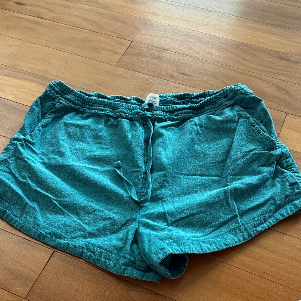 Time & True Women’s Teal Drawstring Lounge Shorts - Size S!